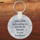 神の感動的呼びおもしろい声についての引用文 キーホルダー (正面)