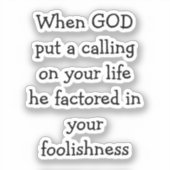 神の感動的呼びおもしろい声についての引用文 シール (正面)