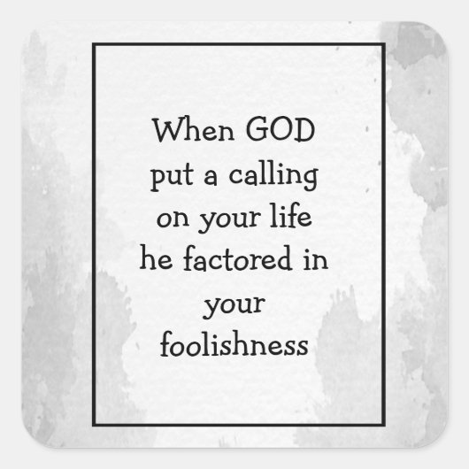 神の感動的呼びおもしろい声についての引用文 スクエアシール (正面)