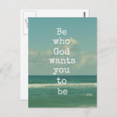 神の感動的引用文：神があなたに望む者になれ ポストカード (正面/裏面)