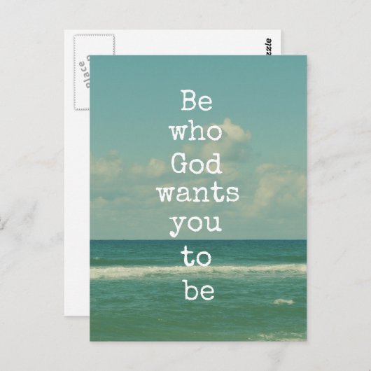 神の感動的引用文：神があなたに望む者になれ ポストカード (正面/裏面)