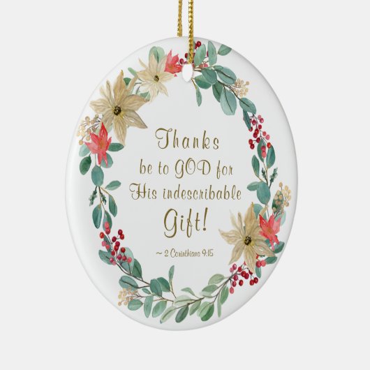 神の感謝してい聖句に聖降誕祭を捧げなさい セラミックオーナメント (右)