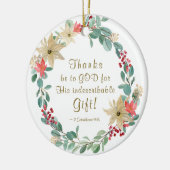 神の感謝してい聖句に聖降誕祭を捧げなさい セラミックオーナメント (左)