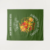 神の感謝祭に与え感謝してい常に緑 タペストリー (正面(横))