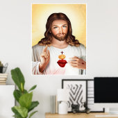 神の慈悲なるイエスの聖なるハート ポスター (ホームオフィス)