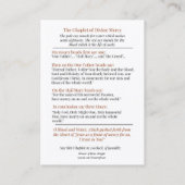 神の慈悲のイエス・チャップレットの祈りの言葉宗教 名刺 (裏面)