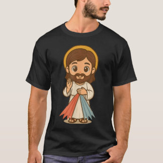 神の慈悲のイメージ イエス・キリスト 私はあなたの上に信頼します カトリック Tシャツ