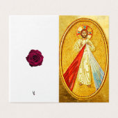 神の慈悲のカトリックの哀悼サンキューカード (外部フラット)