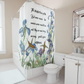 神の慈悲のハチドリのアイリス花のシャワー・カーテン シャワーカーテン (インサイチュ)
