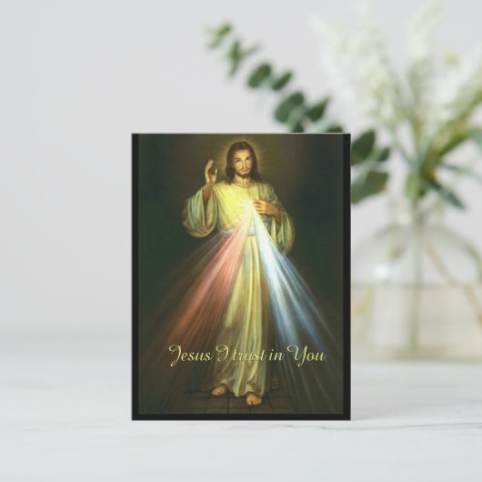 神の慈悲の信仰を信じるイエス ポストカード (スタンド正面)