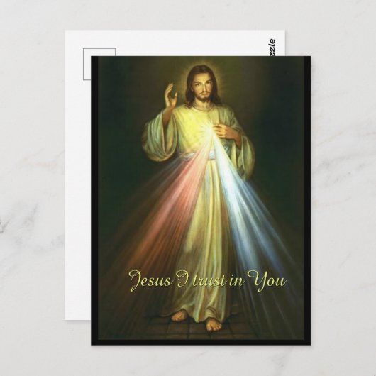 神の慈悲の信仰を信じるイエス ポストカード (正面/裏面)