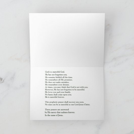 神の慈悲の祈りの言葉の預言カード カード (内部)