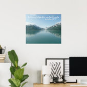 神の慈悲の聖なる書物、 経典節を持つアラスカ氷河 ポスター (ホームオフィス)