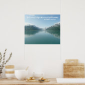 神の慈悲の聖なる書物、 経典節を持つアラスカ氷河 ポスター (キッチン)