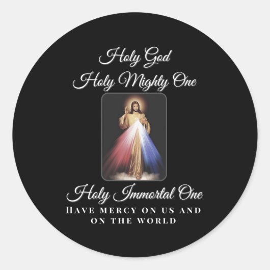 神の慈悲の聖なる神の聖なる強大な1つの祈りの言葉カソ ラウンドシール (正面)