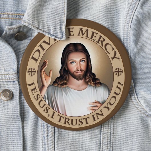 神の慈悲イエス私はあなたを信頼する!献身的ギア 缶バッジ (インサイチュ)