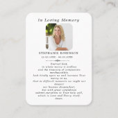 神の慈悲カトリックのイエス葬儀祈りの言葉カード 名刺 (正面)