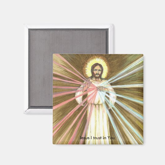 神の慈悲 – イエス私があなたを信頼する – 冷蔵庫用マグネット マグネット (正面/裏面)