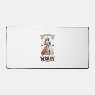 神の慈悲 イエス・キリスト 私はあなたのうちに信頼します ヴィンテージTシャツ デ デスクマット