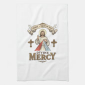 神の慈悲 イエス ビンテージ 彫刻 宗教Tシャツ キッチンタオル (縦)