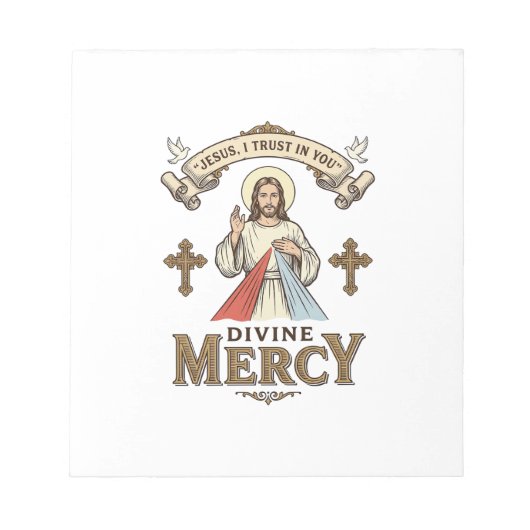 神の慈悲 イエス ビンテージ 彫刻 宗教Tシャツ ノートパッド (正面)