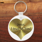 神の慈悲:私があなたを信頼するイエス キーホルダー (正面)