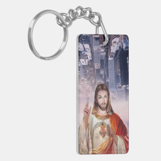 神の慈悲、聖フォスティナ、イエス私はあなたを信頼 キーホルダー (正面左)