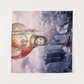 神の慈悲、聖フォスティナ、イエス私はあなたを信頼 タペストリー (正面(横))