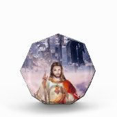 神の慈悲、聖フォスティナ、イエス私はあなたを信頼 フォトブロック (正面)