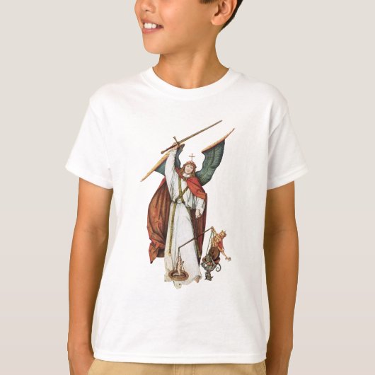 神の戦士の角度の善悪の戦い Tシャツ (正面)