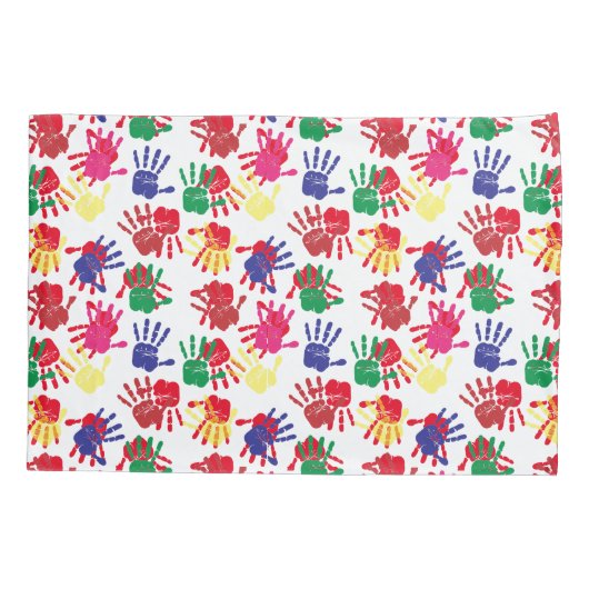 神の手で安全に子供の手色彩の鮮やかに 枕カバー (裏面)