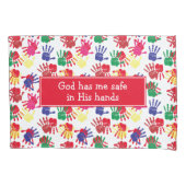 神の手で安全に子供の手色彩の鮮やかに 枕カバー (正面)