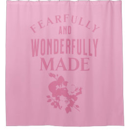 "神の手によって恐るべき、そして素晴らしいものとして創造された。" クリスチャン シャワーカーテン