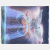 神の手に委ねる フリースブランケット (正面(横))