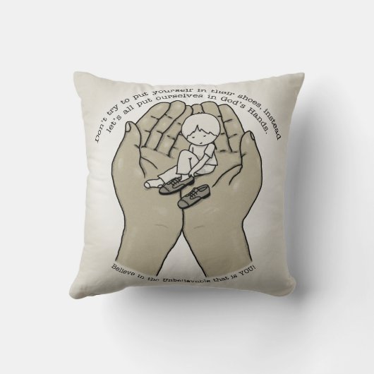 神の手に クッション (裏面)