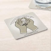 神の手に スクエアペーパーコースター (アングル)