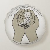 神の手に ラウンドクッション (裏面)