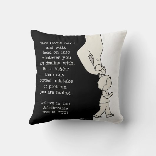 神の手を取る クッション (裏面)