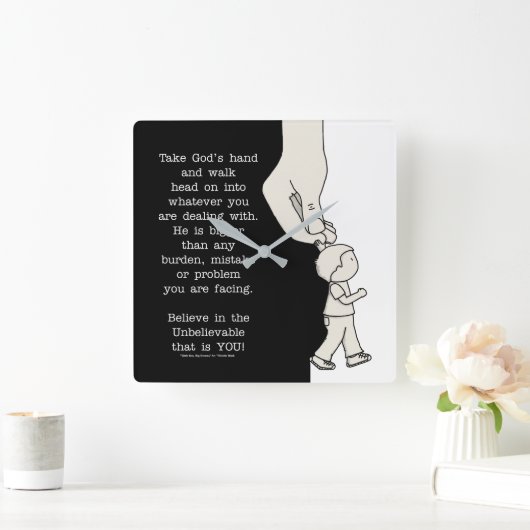 神の手を取れ スクエア壁時計 (ホーム)