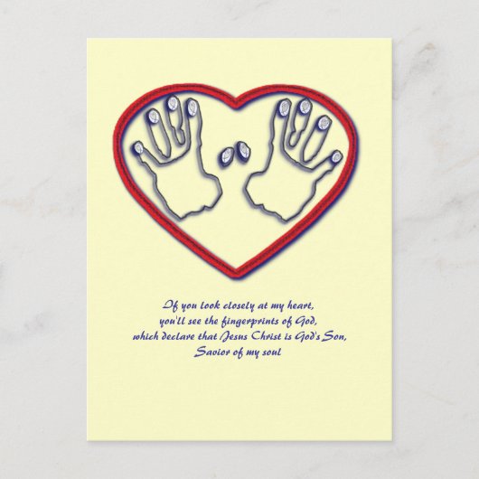 神の指紋 – 1ペテロ5:6-7 ポストカード (正面)