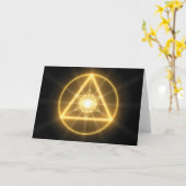 神の挨拶状の目- 5x7 カード (黄色い花)