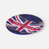 神の救キング、ユニオンのジャック旗海軍の金ゴールドアート ペーパープレート (アングル)