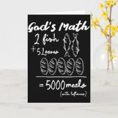 神の数学 2 匹の魚 5 パンの塊 5000 食分のTシャツ カード (黄色い花)