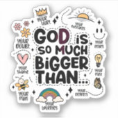 神の方が大きい シール (正面)