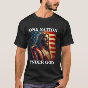 神の旗の下の一つの国とイエス・フォー Tシャツ