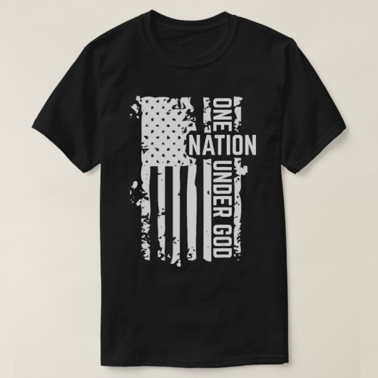 神の旗の下の一動揺して国 Tシャツ (デザイン正面)