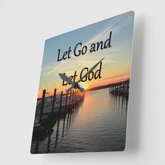 神の日の入りを許して行く スクエア壁時計 (傾斜)