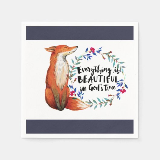 神の時の狐 スタンダードカクテルナプキン (正面)