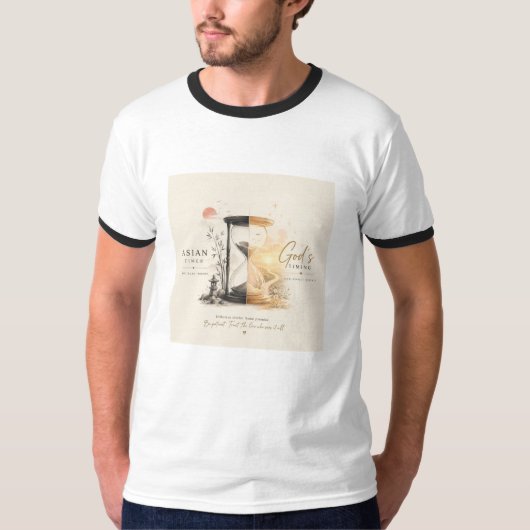 神の時を信じる キリスト教Tシャツ Tシャツ (正面)