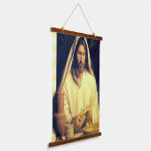 神の晩餐:イエスとパンを裂くこと 吊り下げ型タペストリー (傾斜あり)